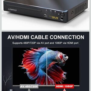 LONPOO DVD Player with AV/HDMI Connection